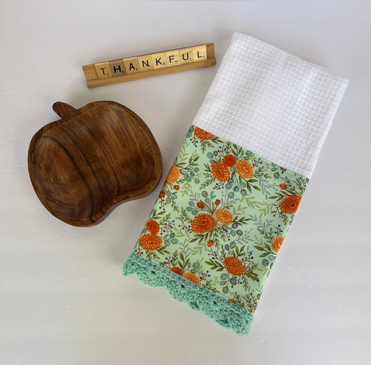 Fall Floral or Pumpkin Kitchen Towels