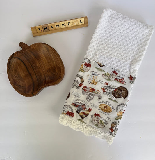 Pumpkin Pie or Vintage Thanksgiving Kitchen Towel