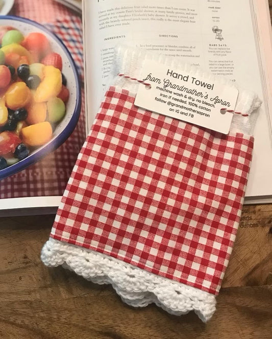 Red & White Check Hand or Kitchen Towel