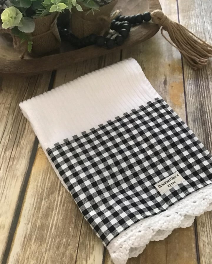 Black & White Check Hand or Kitchen Towel