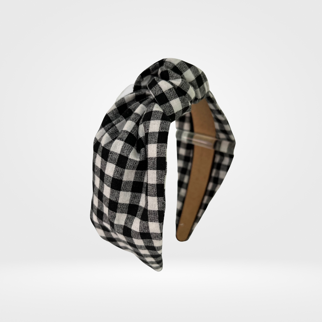 Black and White Check Headband