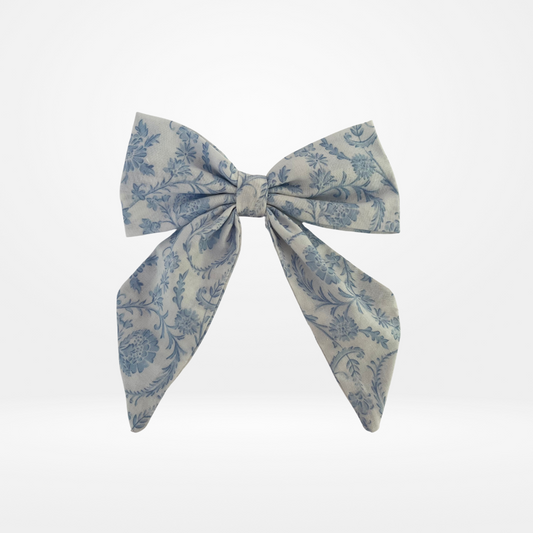 Blue & White Chinoiserie Sailor Hair Bow